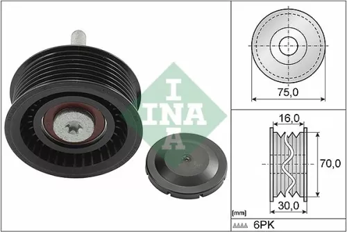 Ina Deflection/guide Pulley V-ribbed Belt Fits Porsche Cayenne