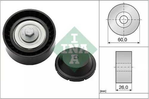 Ina Deflection/guide Pulley V-ribbed Belt Fits Land Rover Freelander 2 Range Rov
