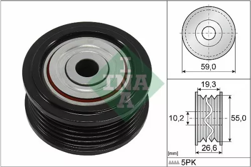 Ina Deflection/guide Pulley V-ribbed Belt Fits Mitsubishi L200 L200 / Triton Paj