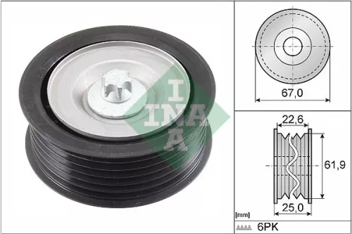 Ina Deflection/guide Pulley V-ribbed Belt Fits Mercedes Mercedes (Bbdc) C-class 