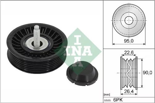 Ina Deflection/guide Pulley V-ribbed Belt Fits Jaguar Jaguar (Chery) Land Rover 