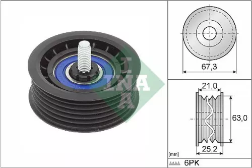 Ina Deflection/guide Pulley V-ribbed Belt Fits Brabus Mercedes 50s Cls E-class G
