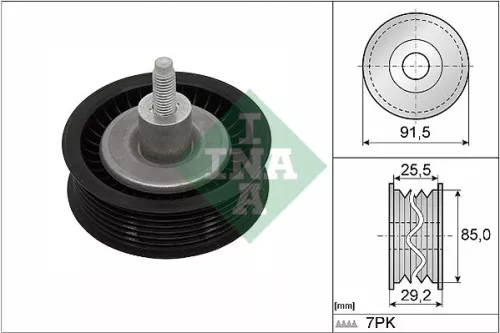 Ina Deflection/guide Pulley V-ribbed Belt Fits Ford Ford Asia & Oceania Ford Aus
