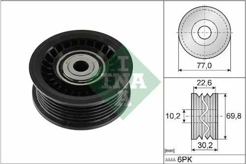 Ina Deflection/guide Pulley V-ribbed Belt Fits Nissan Renault Arkana Austral Cap