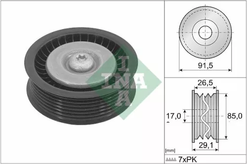 Ina Deflection/guide Pulley V-ribbed Belt Fits Mercedes E-class Gl-class M-class