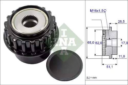Ina Alternator Freewheel Clutch Fits Land Rover Volvo Volvo (Changan) Freelander