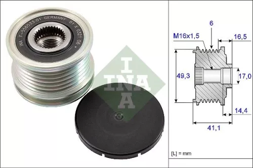 Ina Alternator Freewheel Clutch Fits Citroën Ds Ds (Capsa) Mini Opel Peugeot Peu