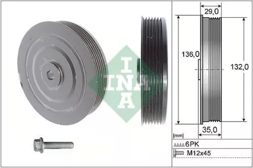 Ina Belt Pulley Set Crankshaft Fits Renault Clio Kangoo Laguna Master Megane Scé
