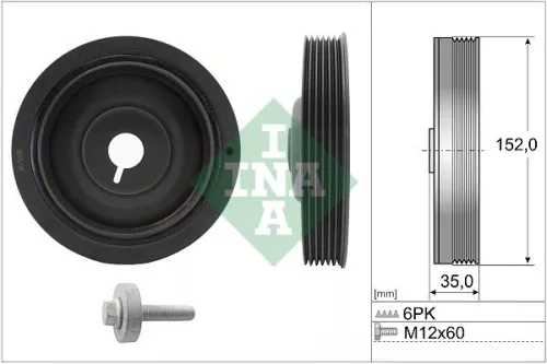Ina Belt Pulley Set Crankshaft Fits Dacia Nissan Renault Almera Captur Clio Cube
