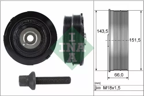 Ina Crankshaft Belt Pulley Set Fits Bmw 3  5