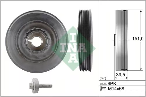 Ina Belt Pulley Set Crankshaft Fits Dacia Infiniti Lada Mahindra Renault Mercede