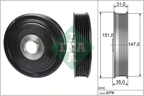 Ina Belt Pulley Crankshaft Fits Nissan Renault Interstar Master Primastar Trafic