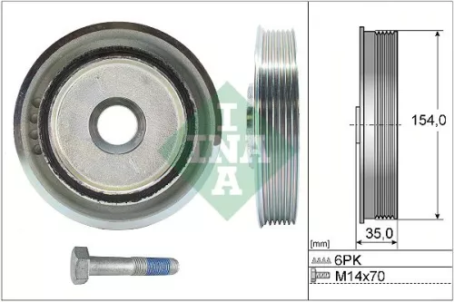 Ina Belt Pulley Set Crankshaft Fits Citroën Fiat Ford Lancia Land Rover Mitsubis