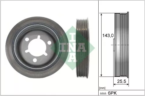 Ina Belt Pulley Crankshaft Fits Citroën Fiat Peugeot Peugeot (Df-psa) 1007 206 2