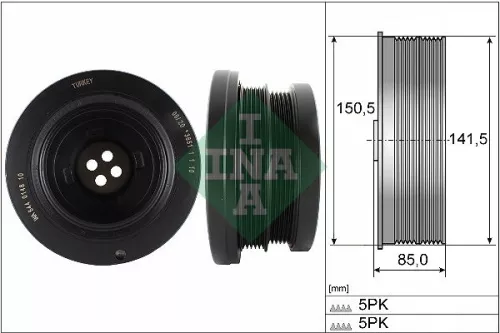 Ina Crankshaft Belt Pulley Fits Bmw Land Rover Opel 3  5  Omega  Range Rover  X5