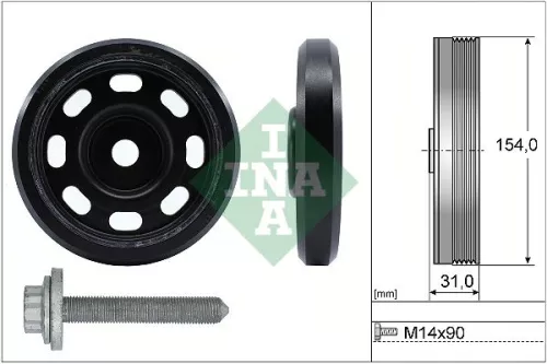 Ina Belt Pulley Set Crankshaft Fits Audi Vw A3 Golf Jetta Multivan Passat Tiguan