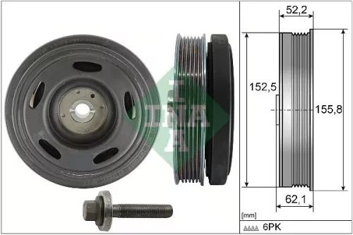 Ina Belt Pulley Set Crankshaft Fits Renault Austral