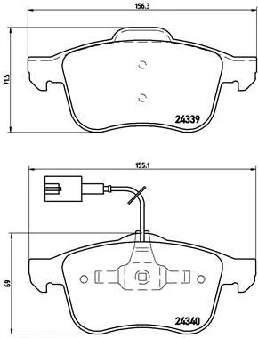 Brembo P23103 Front Brake Pad Set Fits Alfa Romeo 159 Brera Spider