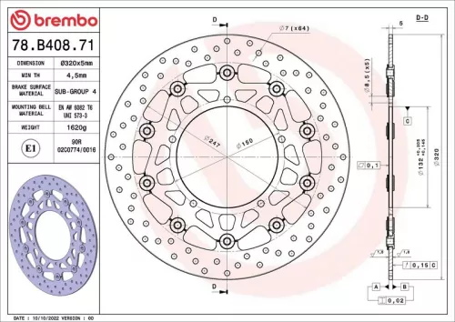 Front Left Rear Two-Part Brake Disc Brake Disc 320mm Fits Yamaha Fz Mt + more