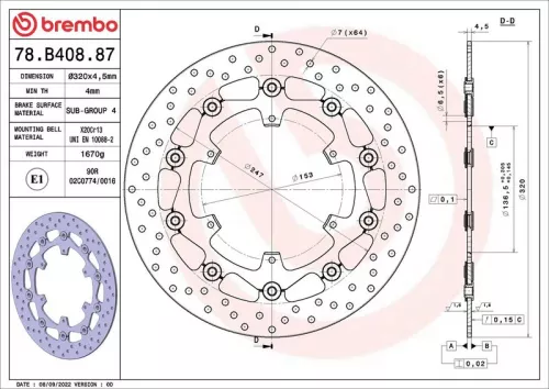 Front Two-Part Brake Disc Brake Disc 320mm Fits Ktm Adventure Super Adventure