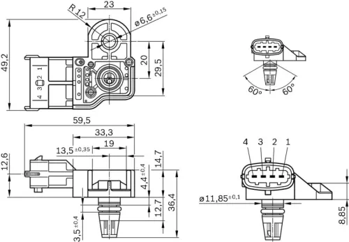 BOSCH BOSCH 0 261 230 280 Sensor, boost pressure 