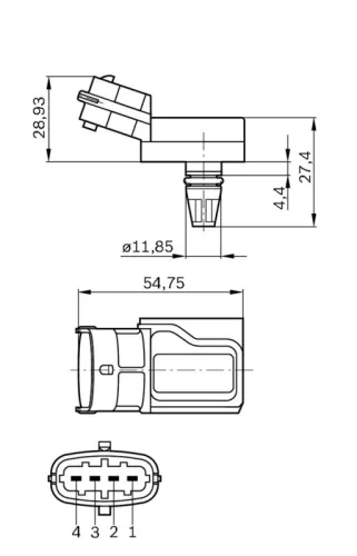 BOSCH BOSCH 0 281 002 573 Bosch Boost Pressure Sensor Fits Renault Clio Grand Scénic Master Megane Scénic 