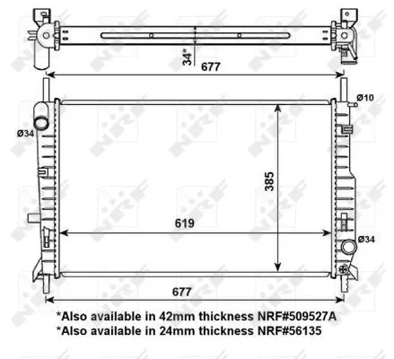 NRF NRF 509527 NRF Radiator Engine Cooling Fits Ford Cougar Mondeo 