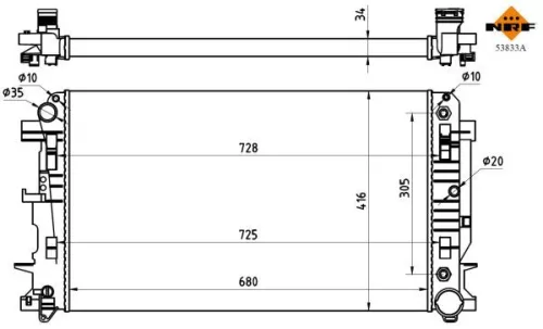 NRF NRF 53833A NRF Radiator Engine Cooling Fits Mercedes-Benz Sprinter 35-T Sprinter 3-T 