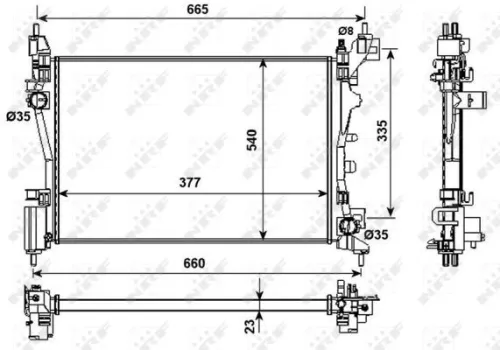 NRF NRF 53981 NRF Radiator Engine Cooling Fits Citroën Fiat Peugeot Bipper Bipper Tepee 