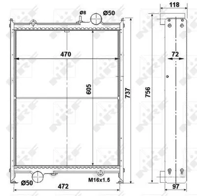 NRF NRF 504530 NRF Radiator Engine Cooling Fits Fendt Farmer Favorit 