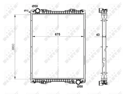 NRF NRF 519743 NRF Radiator Engine Cooling Fits Scania K - Series L N - Series Bus P R 