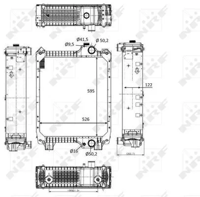 NRF NRF 58571 NRF Radiator Engine Cooling 122x596x526mm 