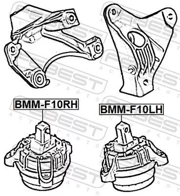 FEBEST FEBEST BMM-F10RH Febest Right Engine Mount Fits Bmw 5 6 7 Series Support Rod 