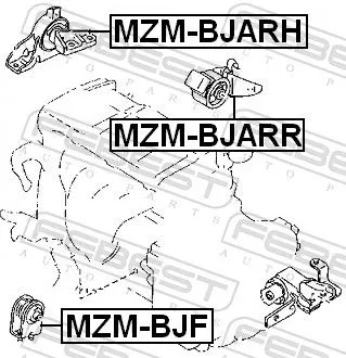 FEBEST FEBEST MZM-BJF Febest Front Engine Mount Fits Mazda 323 F 323 S Support Rod 
