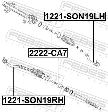 FEBEST FEBEST 1221-SON19LH Febest Front Left Outer Tie Rod End Fits Hyundai Kia Ix35 K5 Optima Sonata 