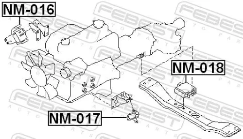 FEBEST FEBEST NM-016 Febest Front Right Engine Mount Fits Nissan D22 D22 Np300 Navara Np300 Pickup 