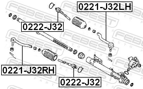 FEBEST FEBEST 0221-J32LH Febest Front Left Outer Tie Rod End Fits Infiniti Nissan Altima Fx Maxima Murano 