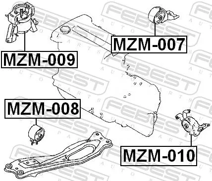 FEBEST FEBEST MZM-007 Febest Rear Engine Mount Fits Mazda 323 C 323 F 323 P 323 S Support Rod 