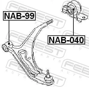 FEBEST FEBEST NAB-040 Febest Lower Front Rear Suspension Arm Bush Fits Infiniti Nissan Auster  