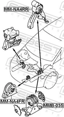 FEBEST FEBEST MMB-035 Febest Front Left Engine Mount Fits Mitsubishi Toyota Colt Fto Grandis Lancer 