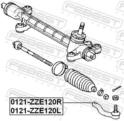 FEBEST FEBEST 0121-ZZE120L Febest Front Left Outer Tie Rod End Fits Toyota Corolla Ex Isis Porte Premio 