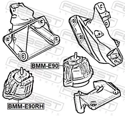 FEBEST FEBEST BMM-E90RH Febest Right Engine Mount Fits Bmw 1 3 Series X1 Z4 Support Rod 