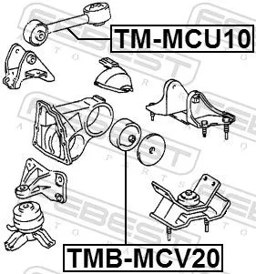 FEBEST FEBEST TMB-MCV20 Febest Rear Engine Mount Fits Lexus Toyota Avalon Camry Es Mark Ii Sienna Solara 
