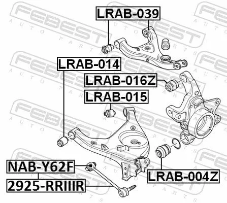 FEBEST FEBEST LRAB-016Z Febest Rear Upper Suspension Arm Bush Fits Land Rover Range Rover 