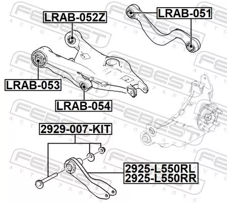 FEBEST FEBEST 2929-007-KIT Febest Control Arm Bolt Kit Fits Land Rover Discovery Sport Range Evoque 
