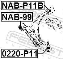 FEBEST FEBEST NAB-P11B Febest Lower Front Rear Suspension Arm Bush Fits Nissan Bluebird Primera 