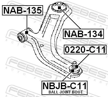 FEBEST FEBEST 0220-C11 Febest Front Lower Ball Joint Fits Infiniti Mitsubishi Nissan Renault Ad  