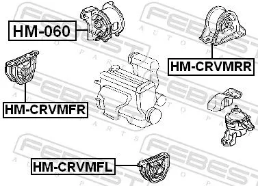 FEBEST FEBEST HM-CRVMFR Febest Front Front Right Engine Mount Fits Acura Honda Civic Cr-V Integra Orthia 