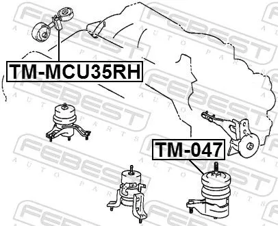 FEBEST FEBEST TM-MCU35RH Febest Front Right Engine Mount Fits Lexus Rx Support Rod 