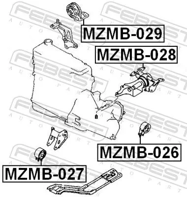 FEBEST FEBEST MZMB-026 Febest Rear Engine Mount Fits Mazda 323 C 323 F 323 S Mx-3 Support Rod 